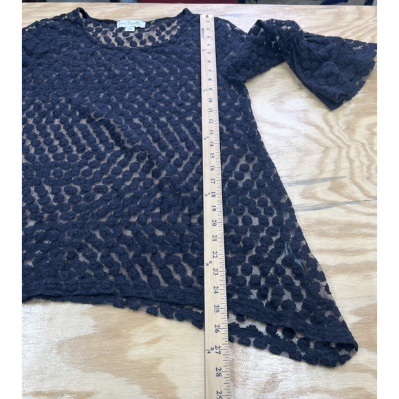 Simply Noelle Black Open Lace Crochet Bell Sleeves Size L/XL Whimsygoth Fairy - Picture 10 of 11